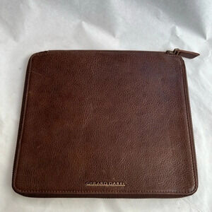 Gerard Darel Brown Zip Around  Genuine Leather Tablet  Bag Sleeve 10 x 9…